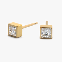 Load image into Gallery viewer, Round or Square Bezel Earrings
