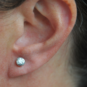 Round or Square Bezel Earrings